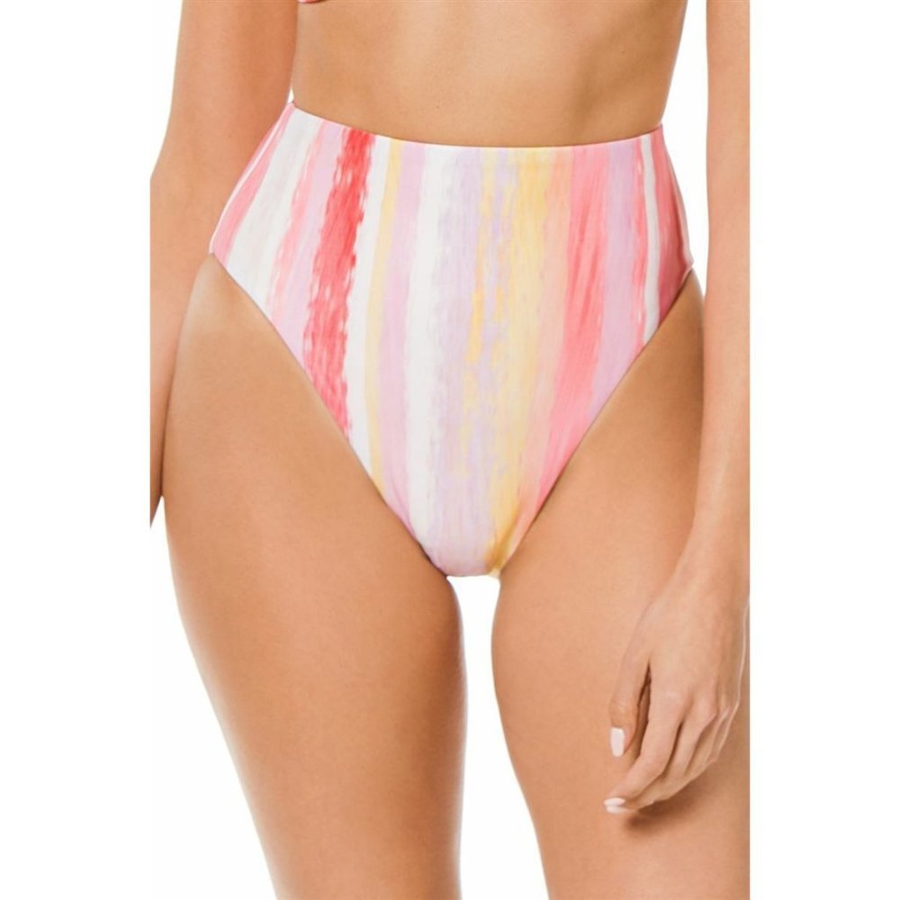Becca NWOT Hi-Leg Hi-Waist Bikini Bottoms Vertical Stripe
